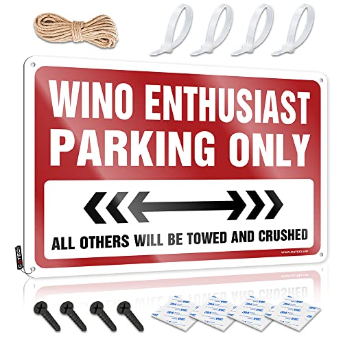 FZFN Letreros de pared impermeables de diseñador, impresión retro bonita para cafetería, pub, Tiki, bar, casa de campo, preperforada, personalizable, para amantes del vino, aparcamiento (20 x 30 cm)