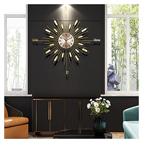 Horloge murale en métal 3D de 31,5 pouces pour décoration du salon