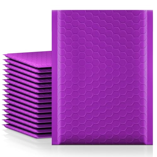 Image of Fuxury Bubble Mailers 6x10 inch 100 Pack Purple Padded Envelopes Usable 6x9 inch | Seal Seal Mailing Envelopes Bubble Padded, Shipping Bags for Mailing,Packaging, Small Business, Boutique, Bulk #0