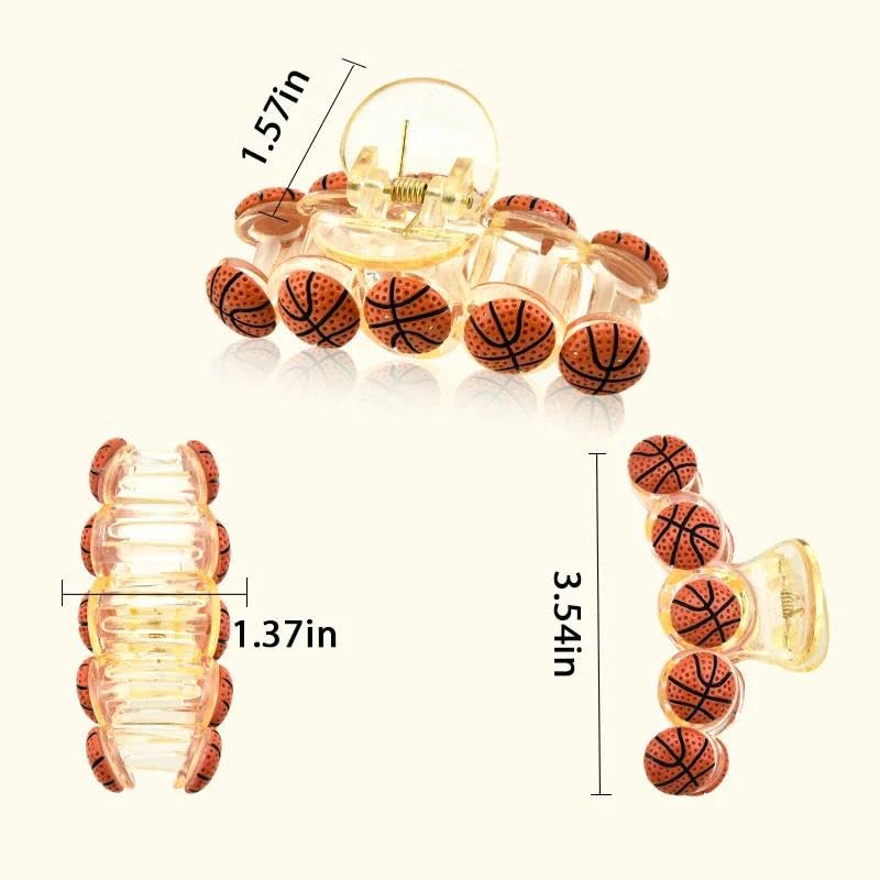 Basketball Hair Claw Clips for Women Girls Game Day Hair Jaw Clips Basketball Lovers Hair Clamps Sports Ball Hair Accessories Birthday Gifts for Players Teammates Coaches image 4
