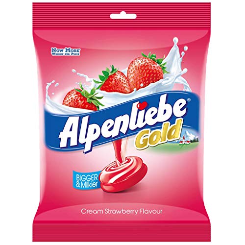 Image of Alpenliebe Gold Candy Cream Strawberry Flavour 184 gm (46 Pieces) (Pack of 5)