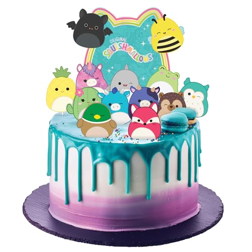 Treasures Gifted Officially Licensed Squishmallows Party Supplies - 1 Cake Topper - Squishmallows Birthday Decorations - Birthday Cake Decorations