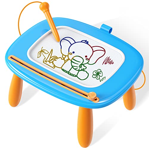 Seimome Toddlers Toys Ages 1-3, Magnetic Drawing Board, Toddler Boy Toys for 1 2 3 Years Old, Doodle Board Pad Learning and Educational Toys for 18 Months Baby 1-3 Yr Kids Birthday Gifts - Blue