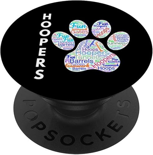 Dog Agility - Dog Hoopers word cloud PopSockets Standard PopGrip