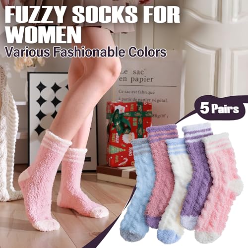 ANTSANG Fuzzy Socks for Women, Fluffy Warm Soft Slipper Socks for Winter & Home, Ideal for Teen Girls4