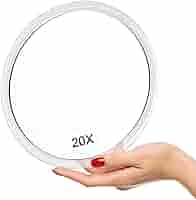 Specchio Ingranditore 40X Con Ventosa E Pinzette - Per Trucco, Sopracciglia, Viaggi