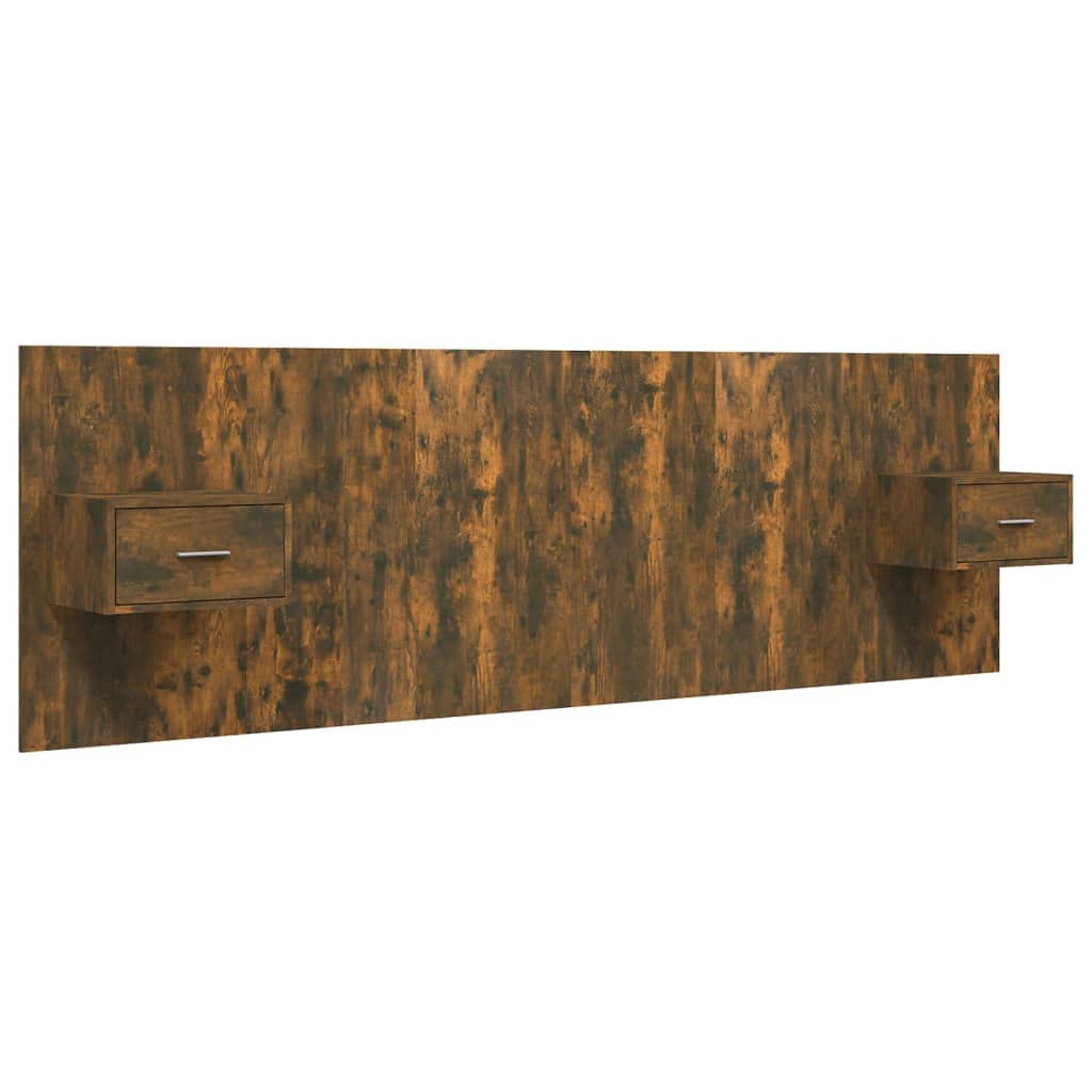 vidaXL Cabecero de Cama Cabezal Dormitorio Estructura Habitación Mobiliario Muebles Decoración Adorno y Mesitas Madera Contrachapada Roble Ahumado