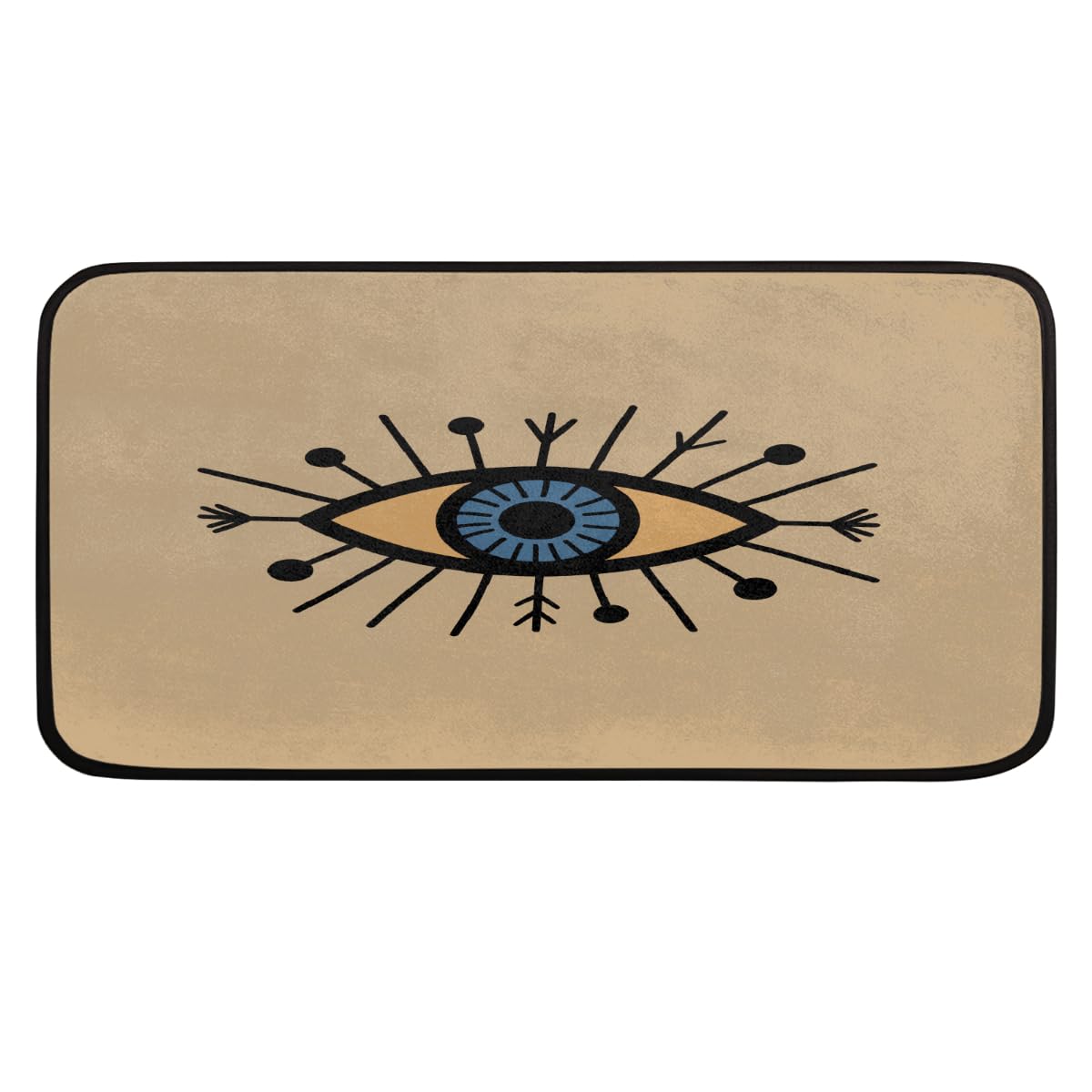 Tapis de cuisine mauvais oeil 99x51 cm bleu absorbant
