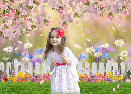 Fondo Fotográfico 7x5ft Jardín de Flores Color Rosa miniatura 2
