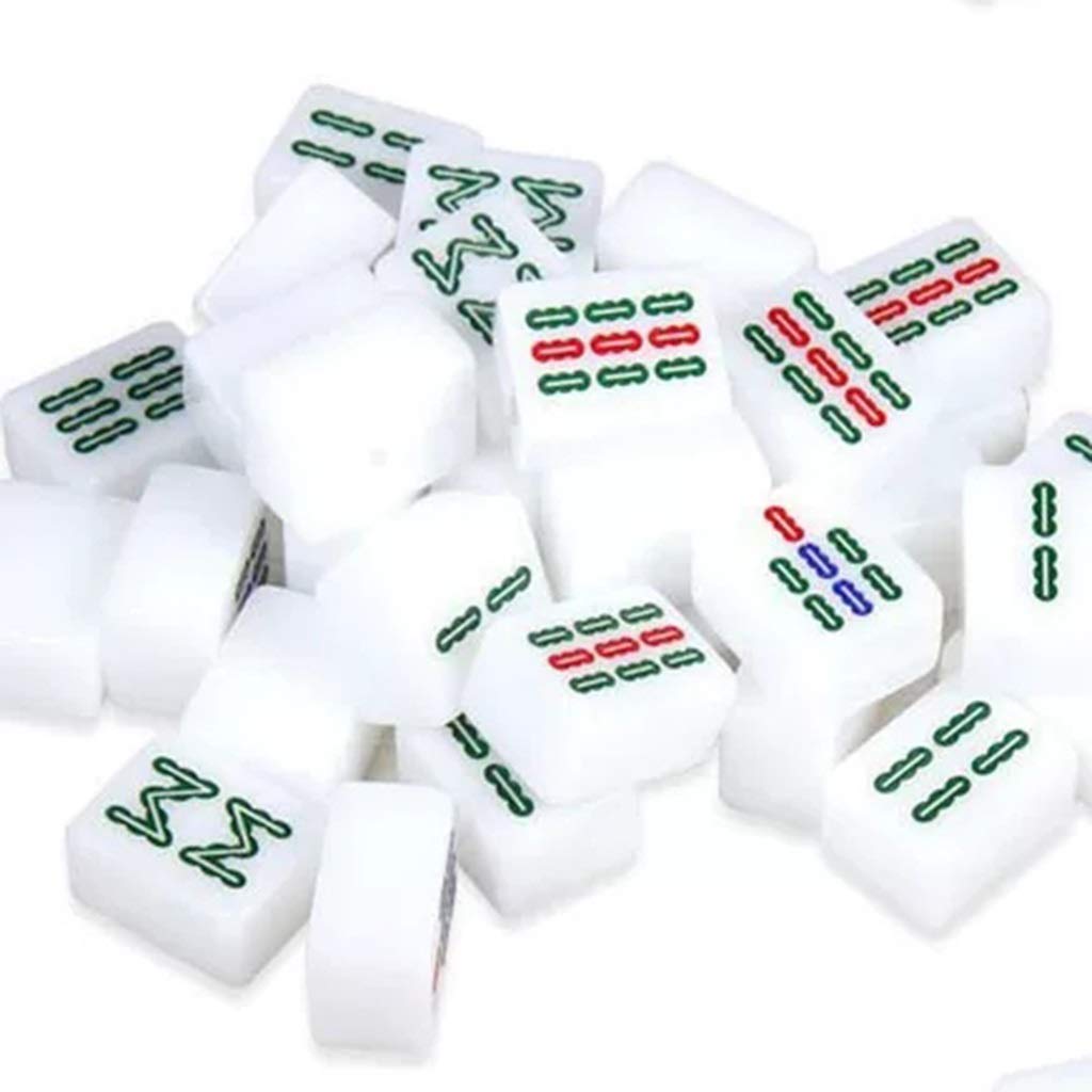 Magnetyczny chiński mahjong, gra planszowa, gry karciane, 144 chińskie tradycyjne gry mahjong do rąk, 40, biały Wiele wyborów na imprezę, rozrywka (kolor: B, rozmiar: # 40)