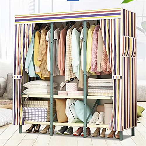 Armario para colgar ropa con barra portátil y funda transpirable 3