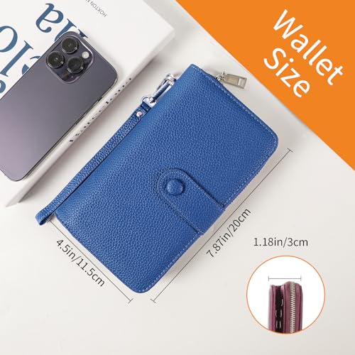 Image of Wristlet Wallets for Women RFID Blocking, Large Capacity Long Wallet Women Leather Credit Card Holder