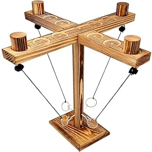 Ring toss Game for Adults,Yard Games,Wooden Rings for Ring toss,Outdoor Indoor Games,Bars Hook and Ring Game,Suitable for Camping,Party,Backyard Games