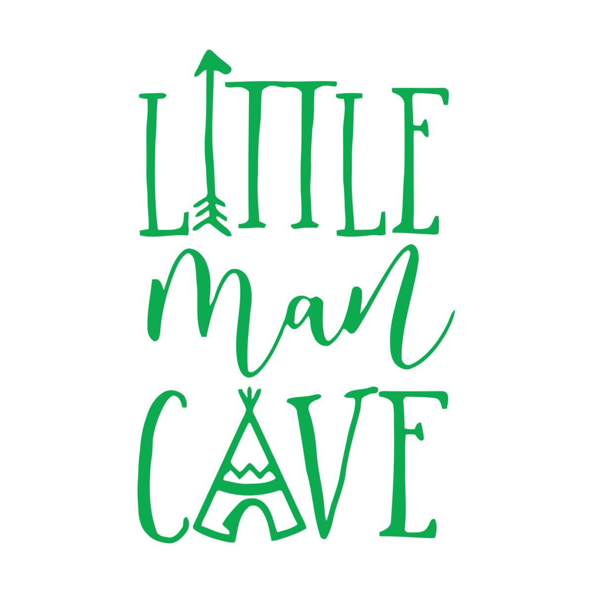 Little Man Cave Nursery Decal Baby Boy Nursery Kids Room Wall Decals Woodland Pattern Removable Home Decoration Small - 37x56cm