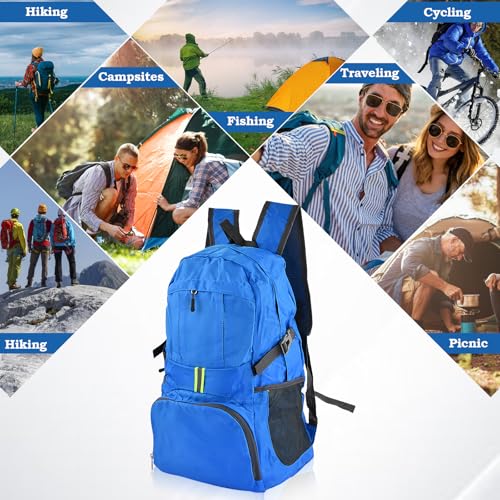 35L Leicht Faltbarer Rucksack, Packbare Backpacks, Wanderrucksack Ultraleicht, Wasserfest Outdoor Sportlich Backpack Travel Daypack für Herren Damen (Orange)