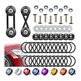 BFXM Universal Bumper Clips, Front Rear Bumper Quick Release Kit, Bumper Holders for Cars (8 Black Bumper Quick Release Tabs and 24 Customized O-Rings)