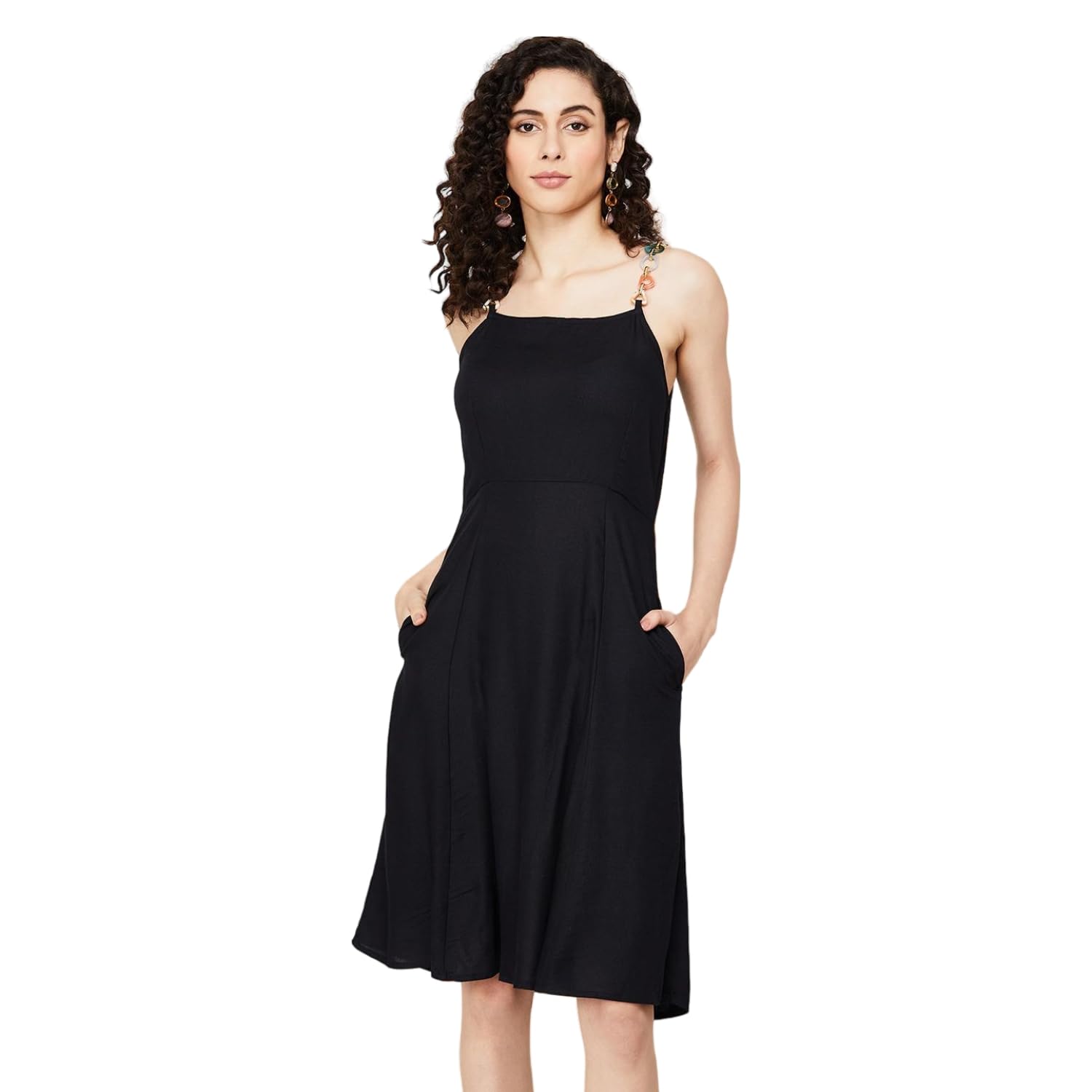 Code by Lifestyle Women Viscose Rayon Regular Fit Solid Dress