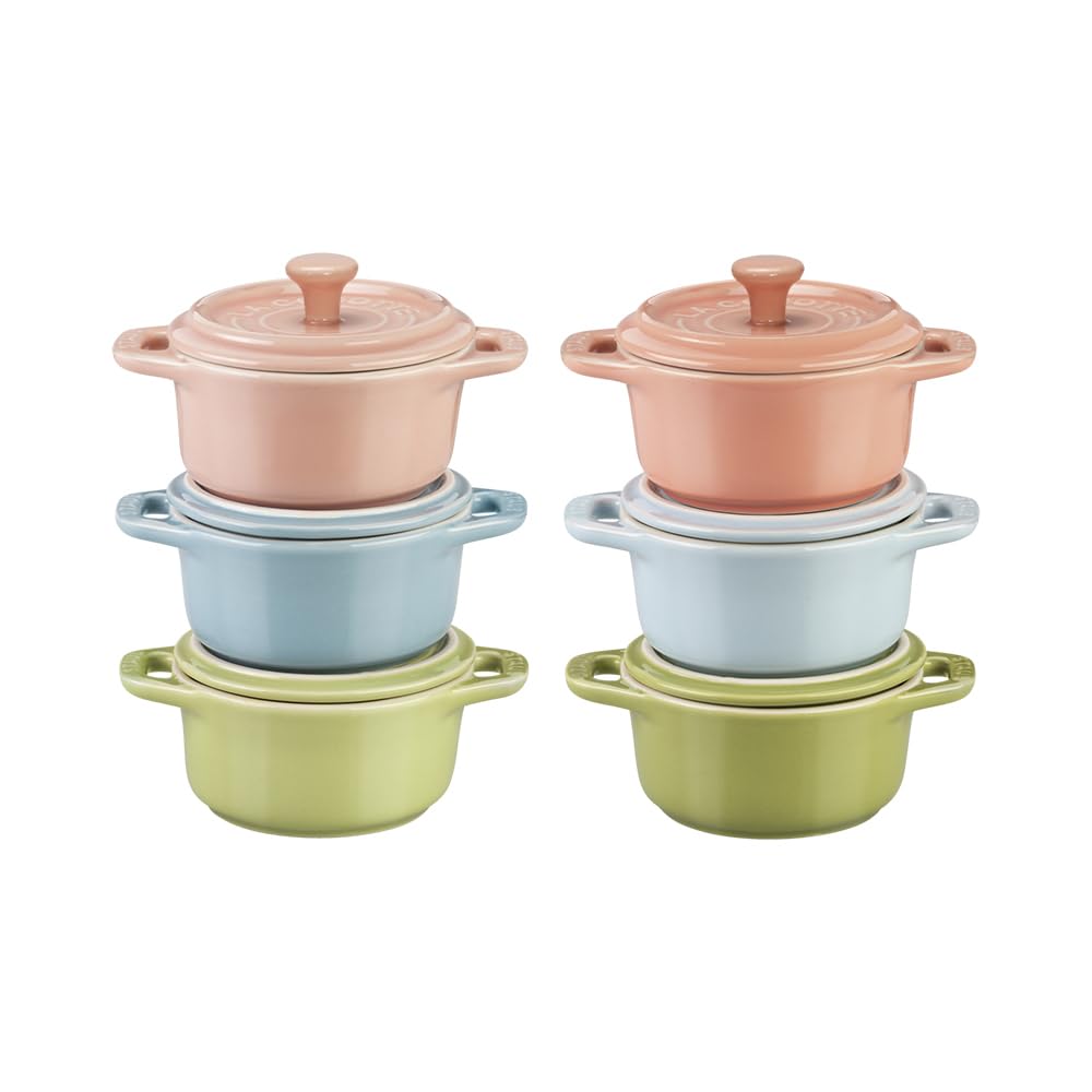 Staub Ceramique Cocotte Set Macaron, 6-tlg | rund | Keramik | gemischte Farben