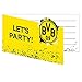 Produktbild Amscan 9908534 - Einladungskarten BVB, 8 Stück, mit Umschlag, 13,9 x 8 cm, Borussia Dortmund, Fußball, Party, Fan, Geburtstag