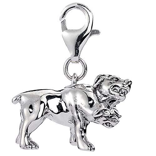 Abalorio de plata de ley 925 Harry Potter con acabado artesanal de perro de tres cabezas