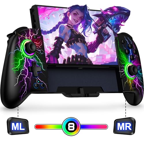NinABXY Hall Effect Joystick Controller for Nintendo Switch, Wireless One-Piece Handheld Switch Joypad -Headsets Compatible with PlayStation 4,VR Hardware