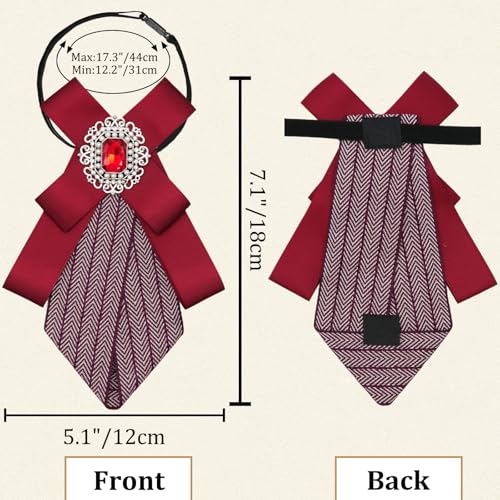 Image of Womens Bow Tie Adjustable Rhinestone Bowtie for Women Ladies Girls Pre-tied Womens Tie for Shirt Suit Uniform
