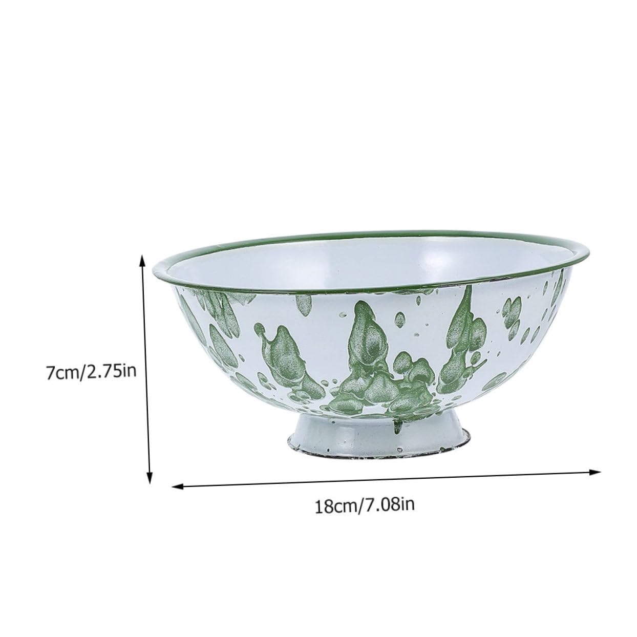 Mikinona 2Pcs Vintage Enamel Bowls Retro High Foot Ramen and Rice Bowls for Kitchen Food Storage and Salad Serving Easy to Clean Enamelware for Home and Restaurant Use