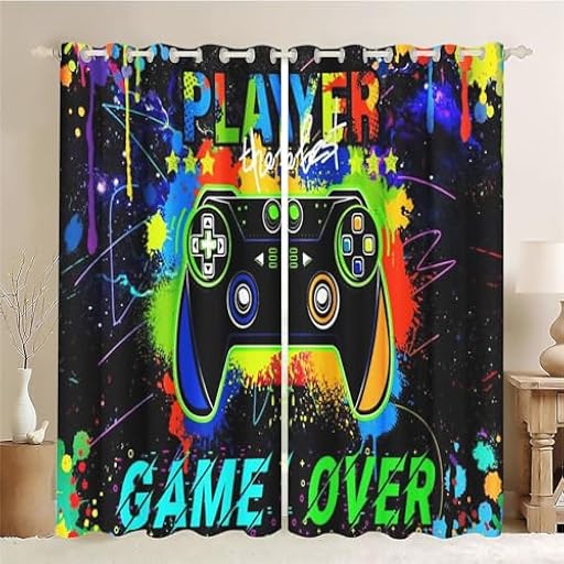 SMchwbc Cortinas para videojuegos para ventana de dormitorio, 100 x 140 cm, opacas para videojuegos, 100 x 140 cm, tela impermeable, juego de 2 cortinas opacas (1,100 x 140 cm) | Ya disponible en tu tienda friki favorita! En mundofriki.es! SMchwbc Cortinas para videojuegos para ventana de dormitorio, 100 x 140 cm, opacas para videojuegos, 100 x 140 cm, tela impermeable, juego de 2 cortinas opacas (1,100 x 140 cm) | Ya disponible en tu tienda friki favorita! En mundofriki.es!