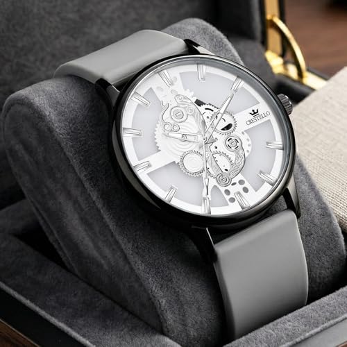 Image of CRESTELLO Silicone Strap Analog Wrist Watch for Men (Black /Blue /Green /Brown /Grey) | 1 Year Warranty* | CR-BK254