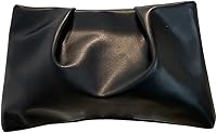 OYOANGLE Women's Small PU Leather Clutch Purse - Zipper Ruched Minimalist Handbag for Evening & Office