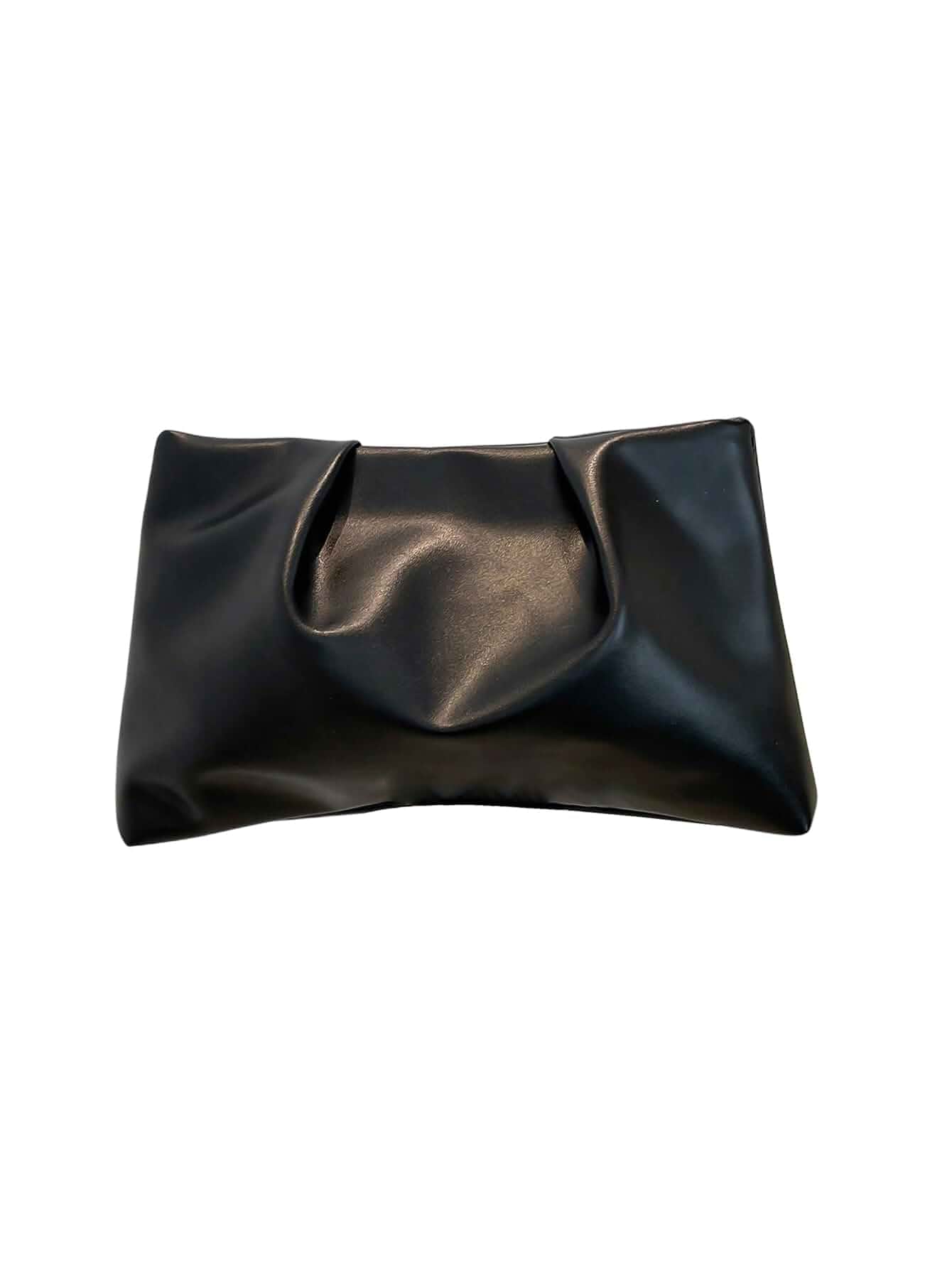 OYOANGLE Women's PU Leather Clutch Purses Small Zipper Ruched Handbag Minimalist Closure, For Business Casual Travel, Elegant Evening Bags