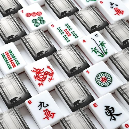 American Mahjong Set 166 fichas acrílico con bolsa miniatura 4