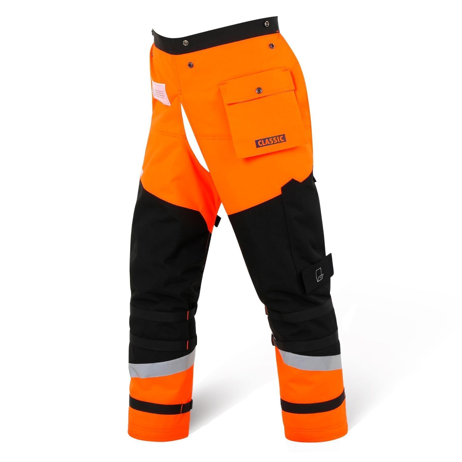 YARDMARIS 8 Layers Chainsaw Chaps, Heavy Duty Chain Saw Safety Equipment with Adjustable Belt and Gear Pocket, Classic D