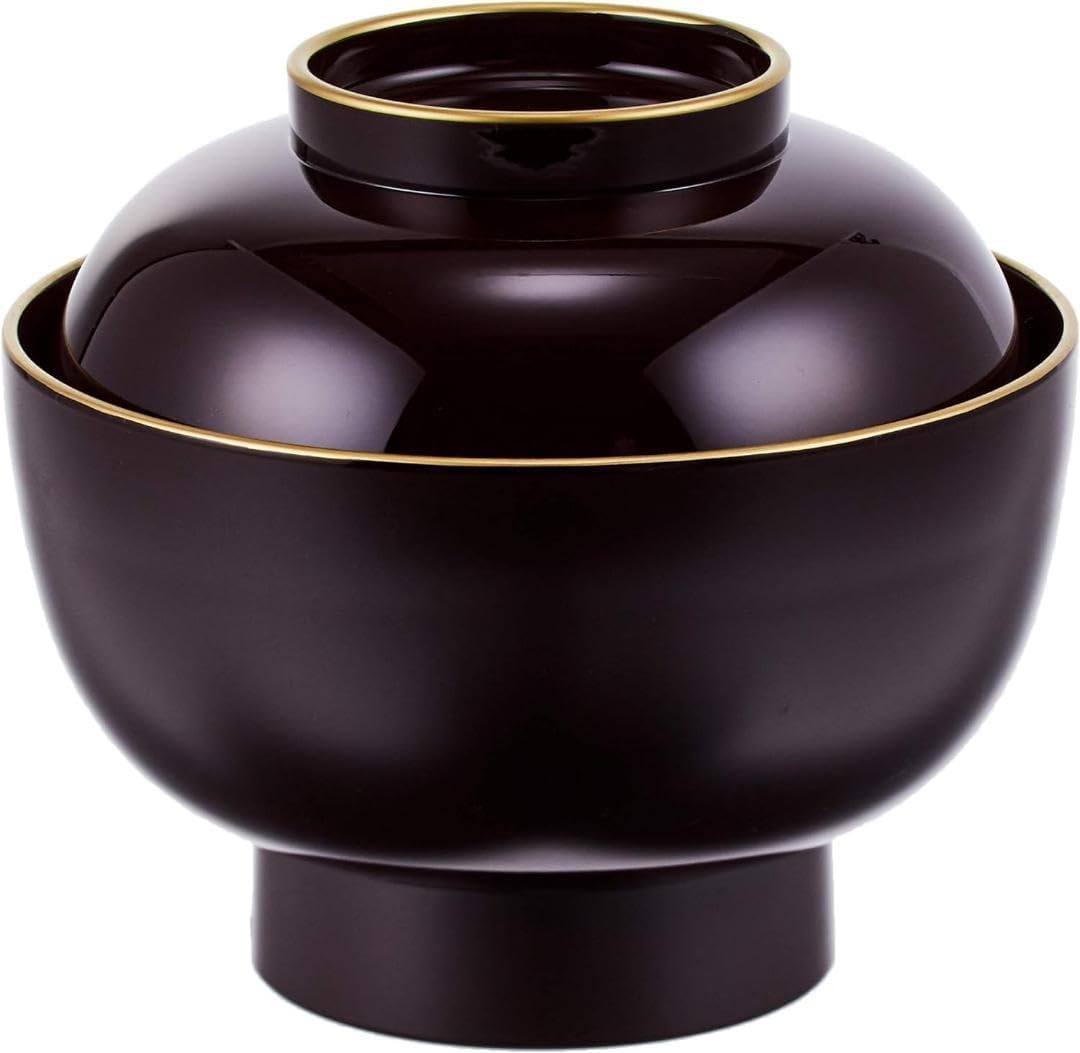 明治 大正期 会津塗 鉄錆塗 蒔絵 富士山 松 梅 木製 蓋付き お椀 内朱