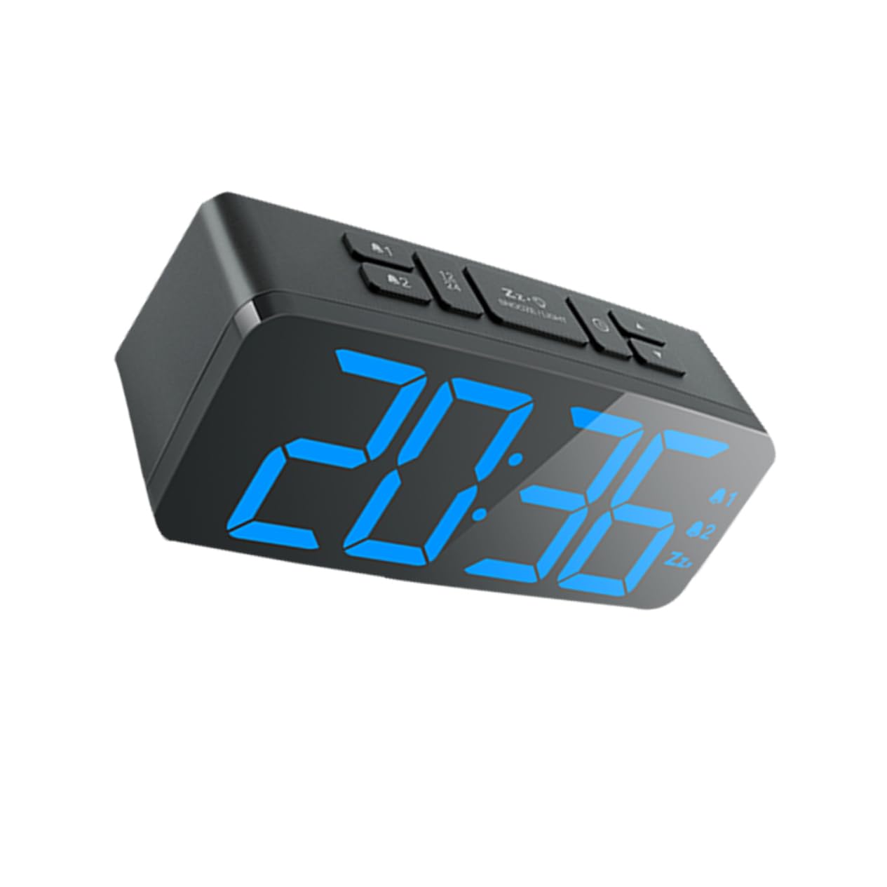 Reloj Digital Led con Alarma y Música De Brillo Diseño Moderno para Dormitorio Función De Snooze y Tonos De Alarma Color Negro