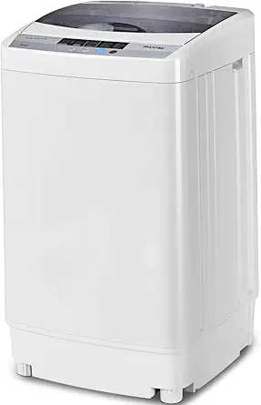 Giantex Full-Automatic Washing Machine Portable Compact 1.34 Cu.ft Laundry Washer Spin with Drain Pump, 10 programs 8 Water Level Selections with LED Display 12 Lbs Capacity