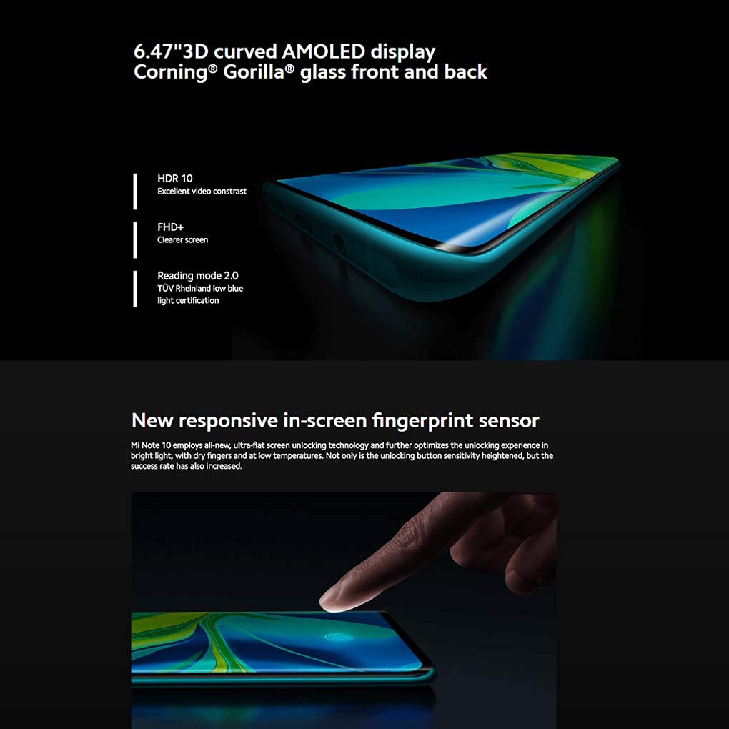 Xiaomi Mi Note 10, 6GB RAM, 128GB, Negro (Reacondicionado