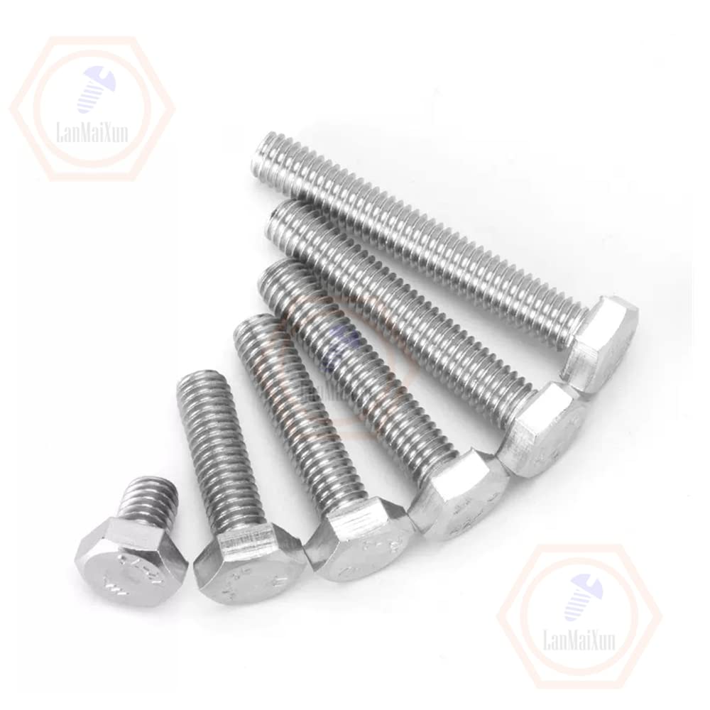25 piezas 1/4-28×5/8 Tornillos de cabeza hexagonal de acero inoxidable 304 de fabricación británica y estadounidense, tornillos hexagonales, pernos hexagonales