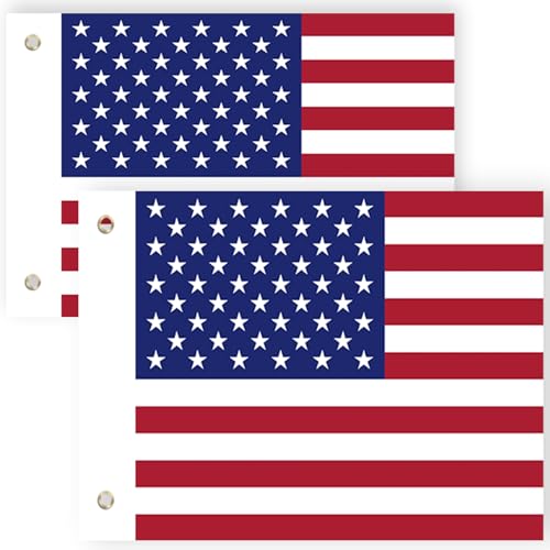 Elesovu 2PCS American Flags for Whip Lights or Antenna Flag Poles, Whip Light American Flags for UTV...