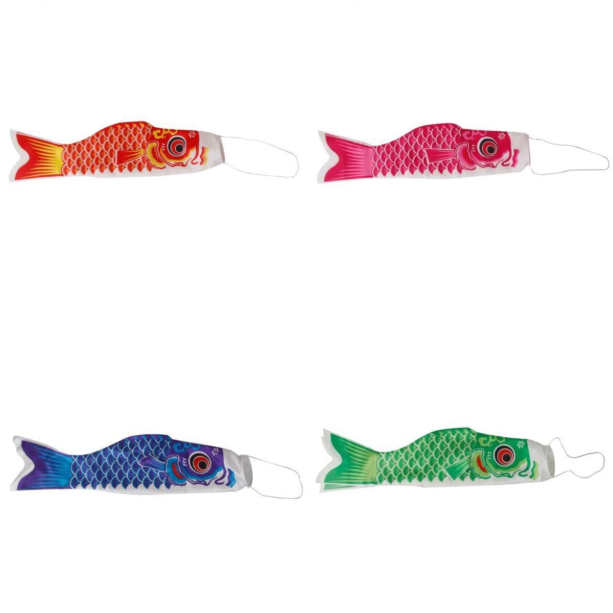 UJEAVETTE Set of 4 Colorful Japanese Windsock Carp Flag Sailfish Wind Streamer 150cm-image-40