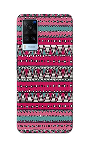 Image of Printed Hard Back Cover Case for Vivo X60 Back Cover (Geometric Vintage Pattern) -1803