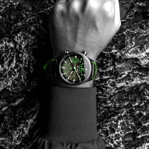 Image of AVI-8 Men's 44mm Hawker Harrier HUD Automatic Watch with Rubber /Leather Strap AV-4117