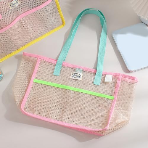 Foldable Mesh Beach Bag, Ventilated Quick-Dry Tote For Swimwear & Sand Toys (13.77x9.84in)4