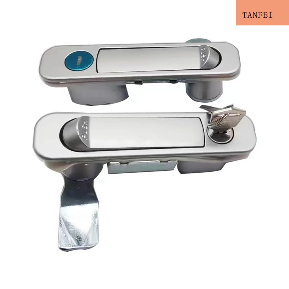 Lot de 3 verrous de boîte de jonction électrique, serrures de boîte de boîtier électrique intérieur et extérieur, serrures de porte d'armoire électrique (alliage d'aluminium), argenté