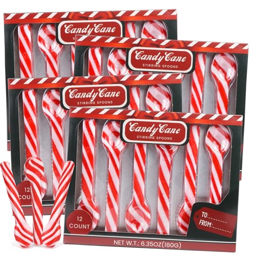 Sweetzo Bulk Christmas Candy Cane Stir Spoons, Hot...