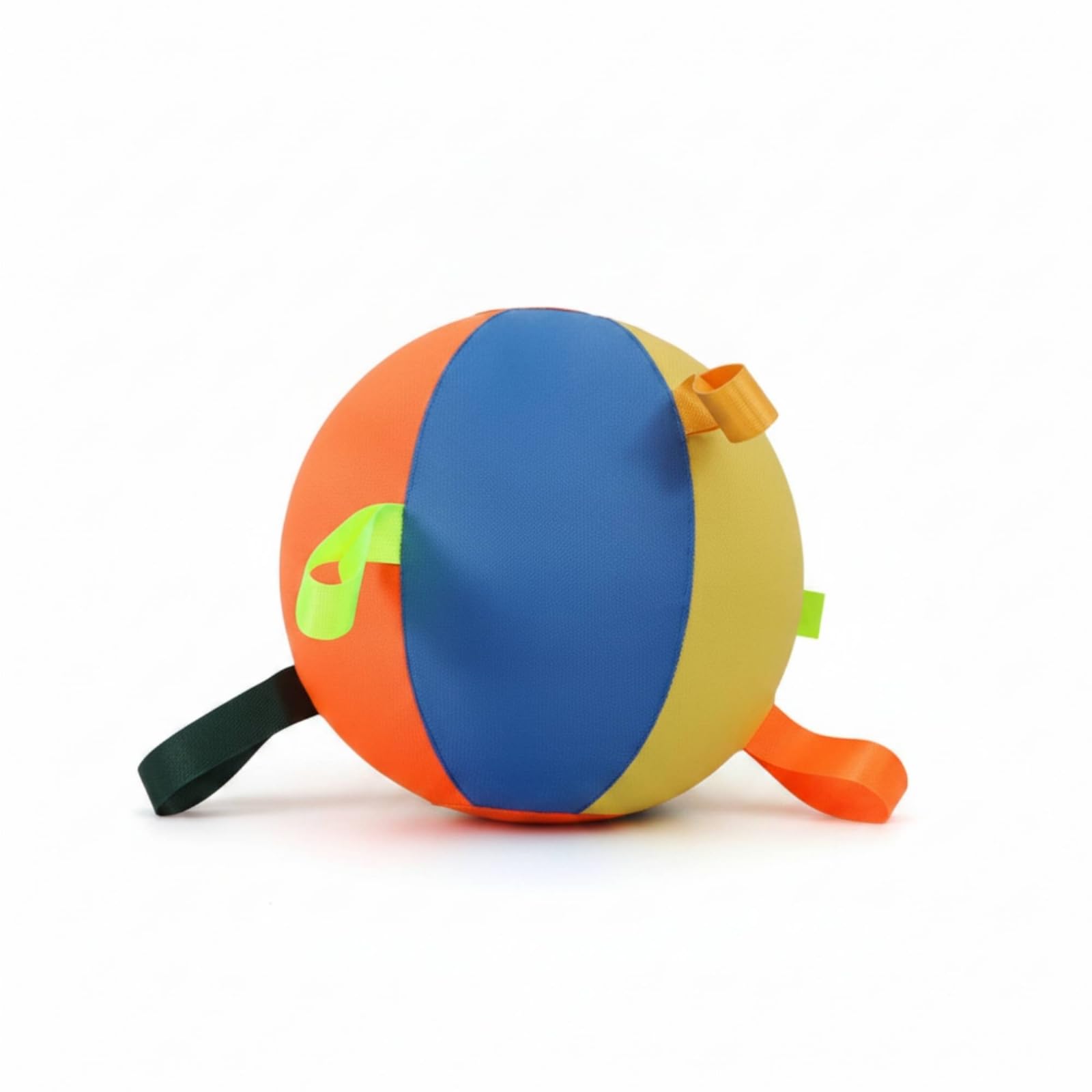 Balle d'Entraînement Canin Balle Interactive pour Chien avec Lanières Jouet de Tirage Sphère Gonflable en Tissu Oxford et Chambre à Air PVC Adaptée au, Multicolore, Grand 55cm