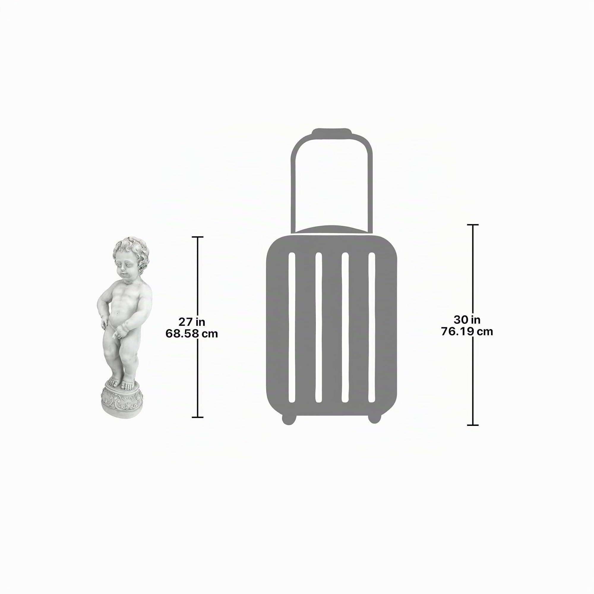 Design Toscano Manneken Pis, statua del Bambino che fa la pipì Decorazione da giardino con fontana d'acqua Giochi d'acqua , poliresina, pietra antica, 68,5 cm