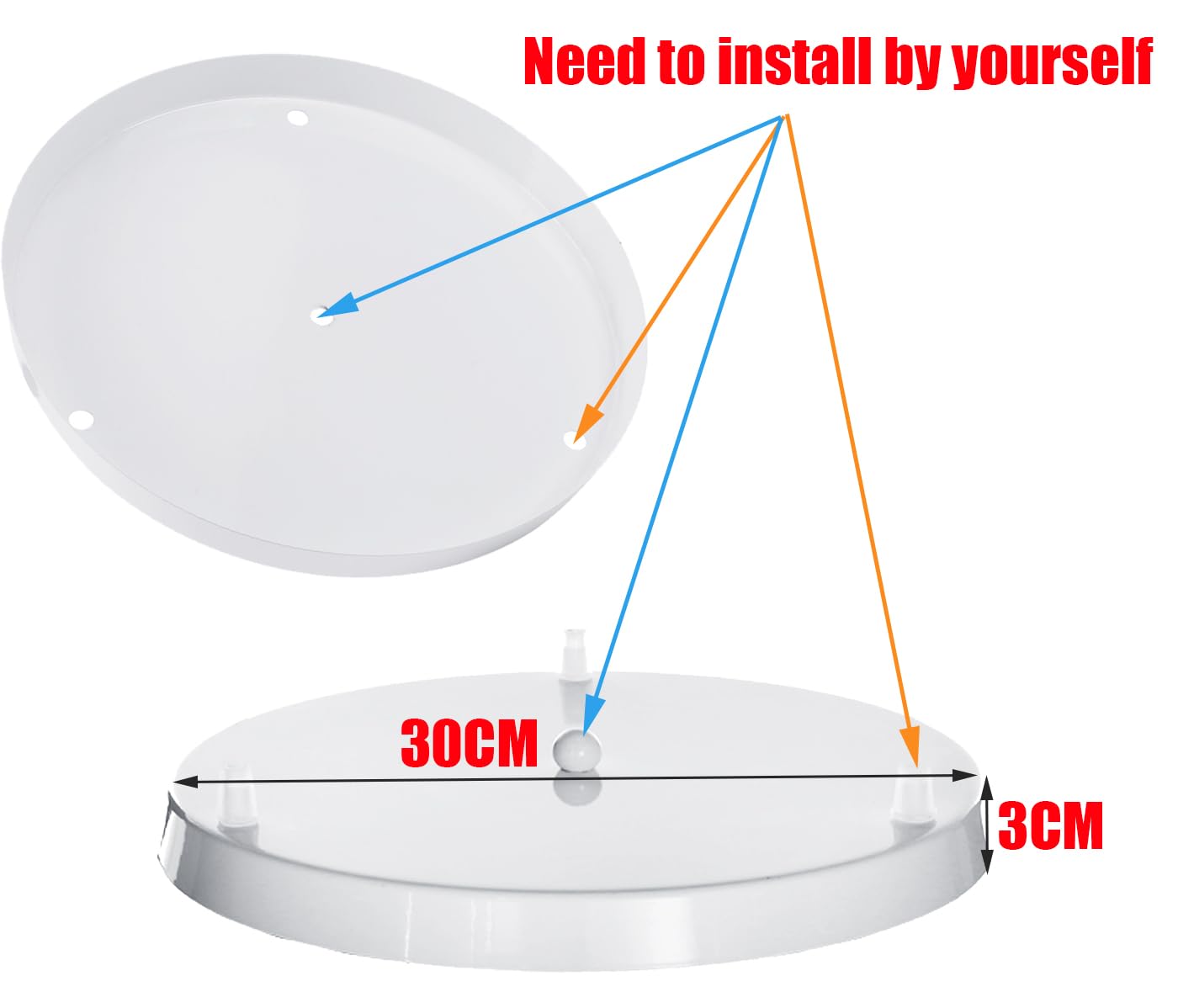 Rosetón Para Techo De 3 Luces - Negro, Hierro, 30cm - ¡Para Colgar Lámparas En Casa O Restaurante!