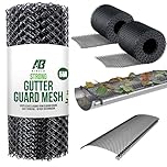 Premium Aibulo Gutter Guard Mesh - 15cm x 5m Leaf Protection Mat to Block Leaves, Moss, and Debris - Prevent Drain and Guttering Blockages - Black Drain Covers for Ultimate Protection
