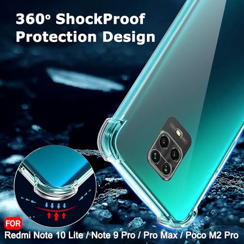 Image of TheGiftKart Crystal Clear Back Cover Case for Poco M2 Pro /Redmi Note 9 Pro /Pro Max | Shockproof Soft TPU Case | Cushioned Edges for Ultimate Protection Back Cover Case (TPU, Transparent)